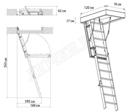 Чердачная лестница Oman Alu Profi Polar Long 700*1200*3500 Чердачная лестница Oman Alu Profi Polar Long 700*1200*3500