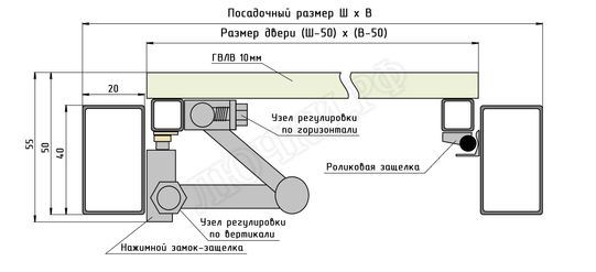 Люк под плитку Нажимной Железяка Mini 300*900 Люк под плитку Нажимной Железяка Mini 300*900